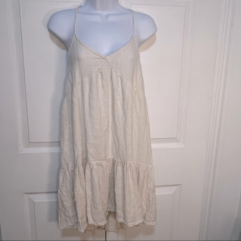 Aerie Cream Sleeveless Flowy Sundress Medium